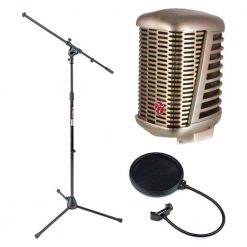 CAD A77 Supercardioid Large Diaphragm Dynamic Microphone + CAD Audio EPF-5A VP 1 Pop Filter 6 on 14-Inch Gooseneck + On Stage MS7701B Euro Boom Microphone Stand + Top Value Mic Accessory Bundle