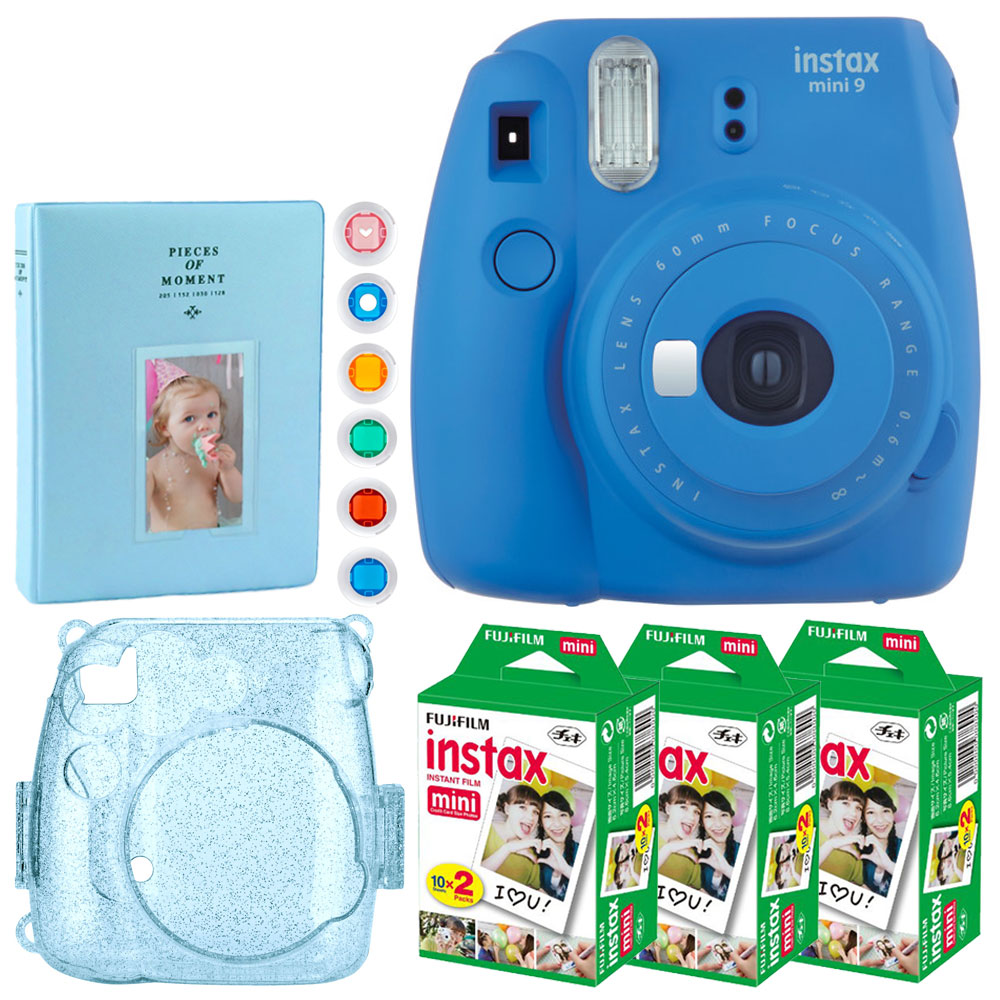  Fujifilm Instax Mini 9 Instant Camera, Cobalt Blue :  Electronics