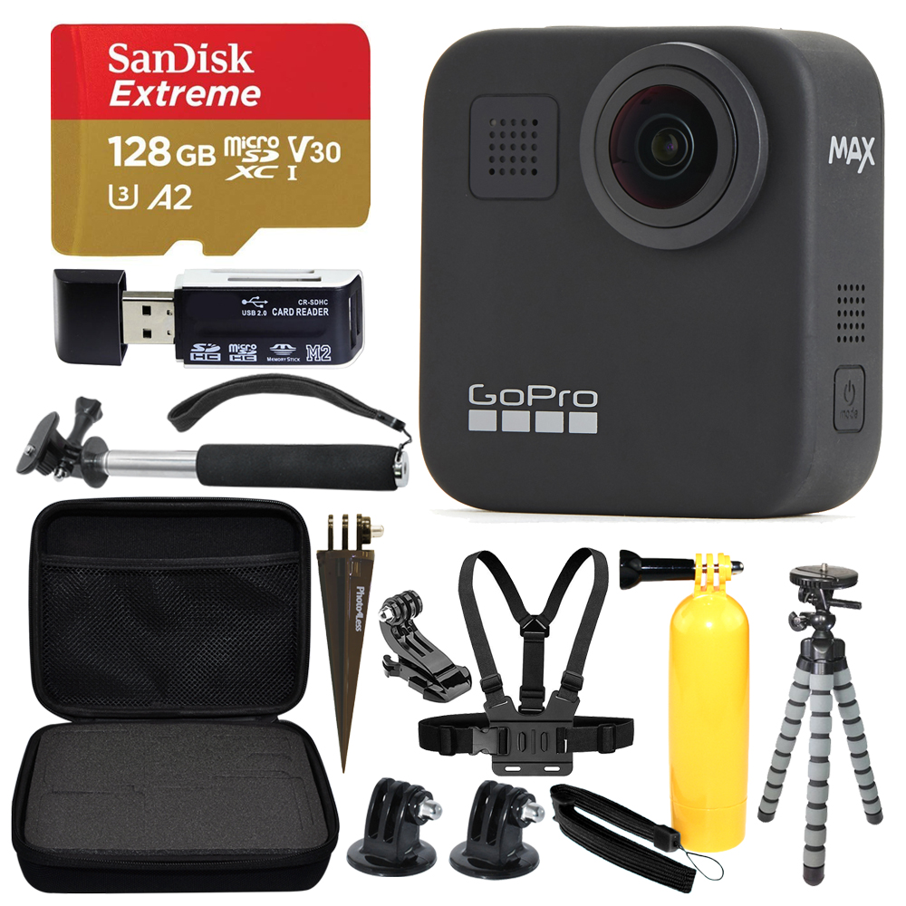 Photo4less Gopro Max 360 Sports Action Camera Sandisk Extreme 128gb Microsdxc Top Value Bundle