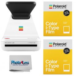 Polaroid Lab Instant Photo Printer + Polaroid Color i-Type Instant Film (8 Exposures) x2 + Cleaning Cloth