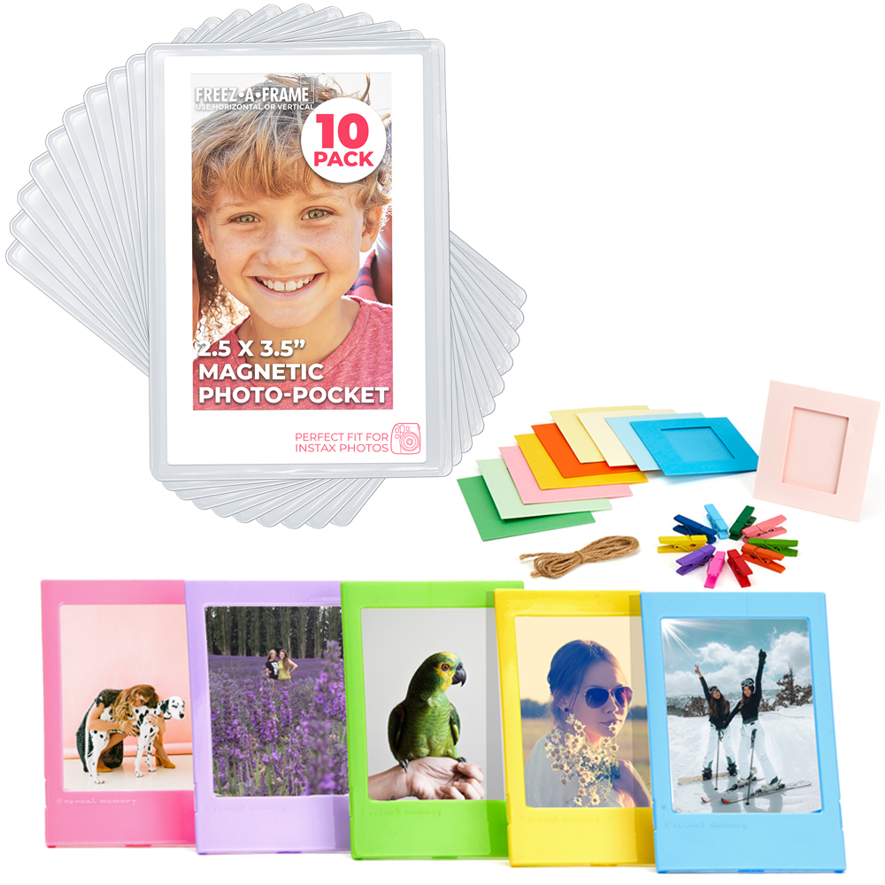 Freez-A-Frame Magnetic Photo Pockets For Fuji Mini Instax Photos  3-10 Pack