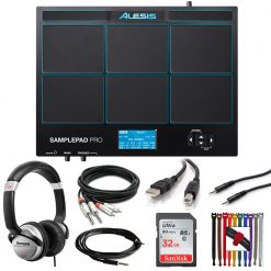 Headphones 16GB Card Alesis Sample Pad Pro 8-Pad Percussion and Triggering Instrument with Samson Meteor Mic USB Microphone and Assorted Cables Bundle 