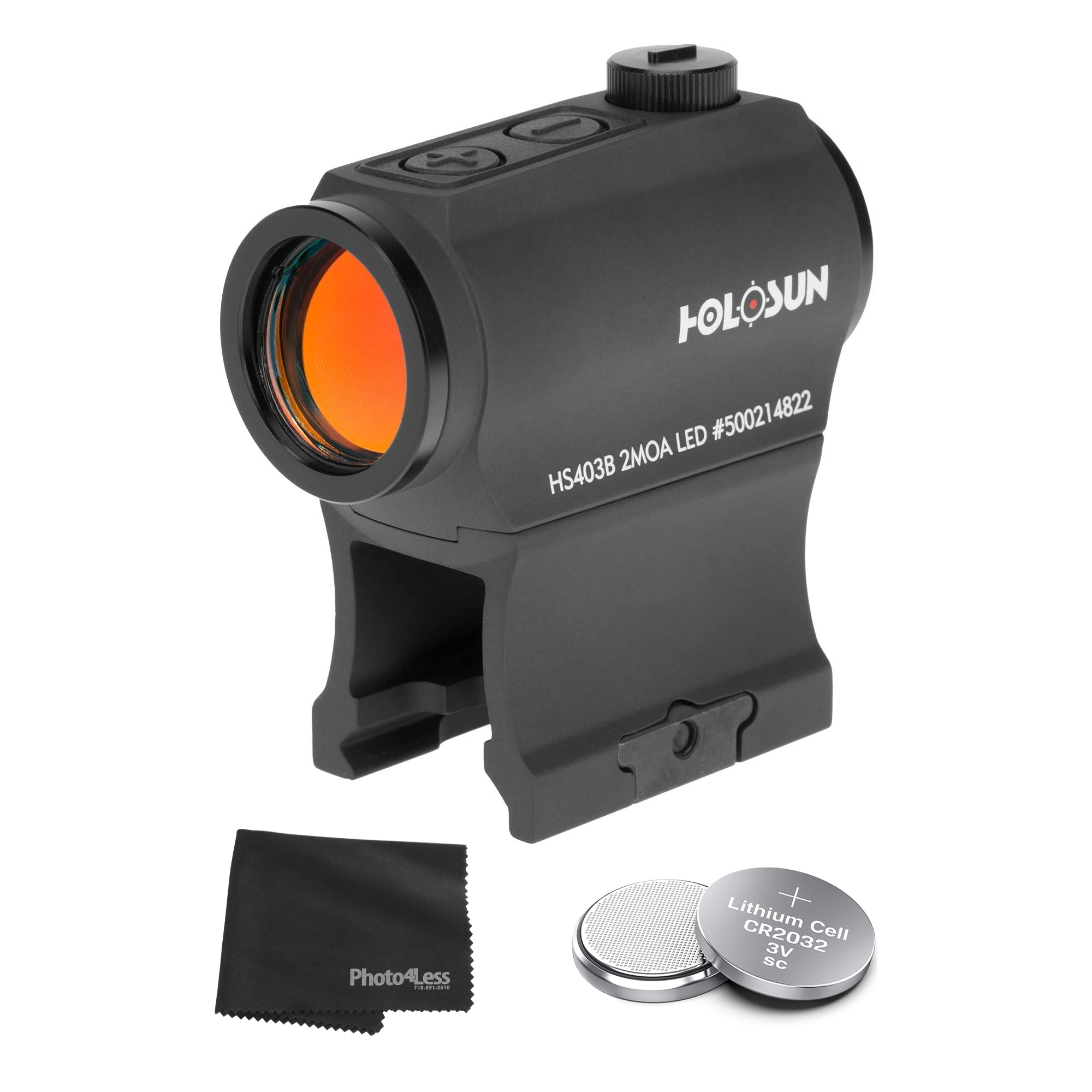 HOLOSUN HS403B Micro Red Dot Sight 2 MOA w/ 3 Extra Batteries 