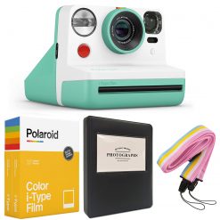 Polaroid NOW i-Type Camera - Mint +Polaroid Color Film for i-Type - Double Pack + Album + Strap