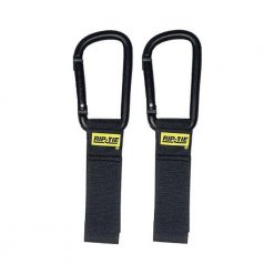 Rip-Tie Carabiner CableCarrier 1 x 6 - for Carrying Extra Cables (Matte Black, Pack of 2)