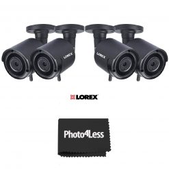 4 Lorex HD 1080p Outdoor Wireless Security Camera +  8" Black UV Resistant Zip Ties+ Hosa Label A Cable Kit 60 Peel Off Labels