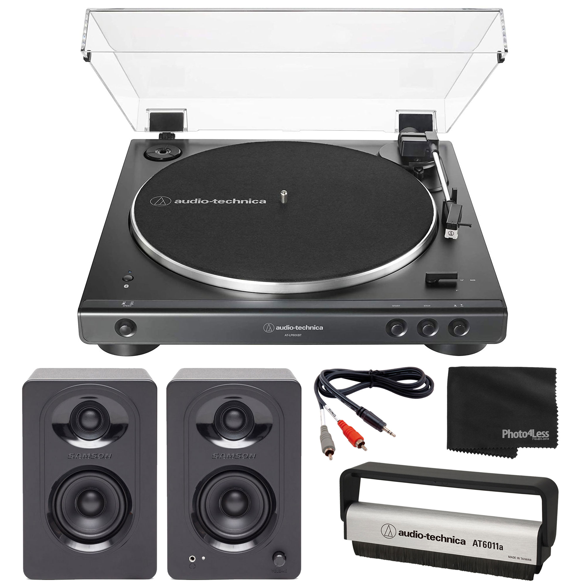 Audio Technica AT-LP60XBT-USB-BK Automatic Stereo Turntable, Black + Acc.