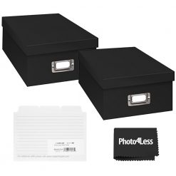 Pioneer Photo Storage Box Holds Up To 4"X7" Black + 4x6 Refill Cards