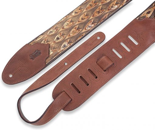 Levy's Leathers 3" Wide Embossed Leather Guitar Strap