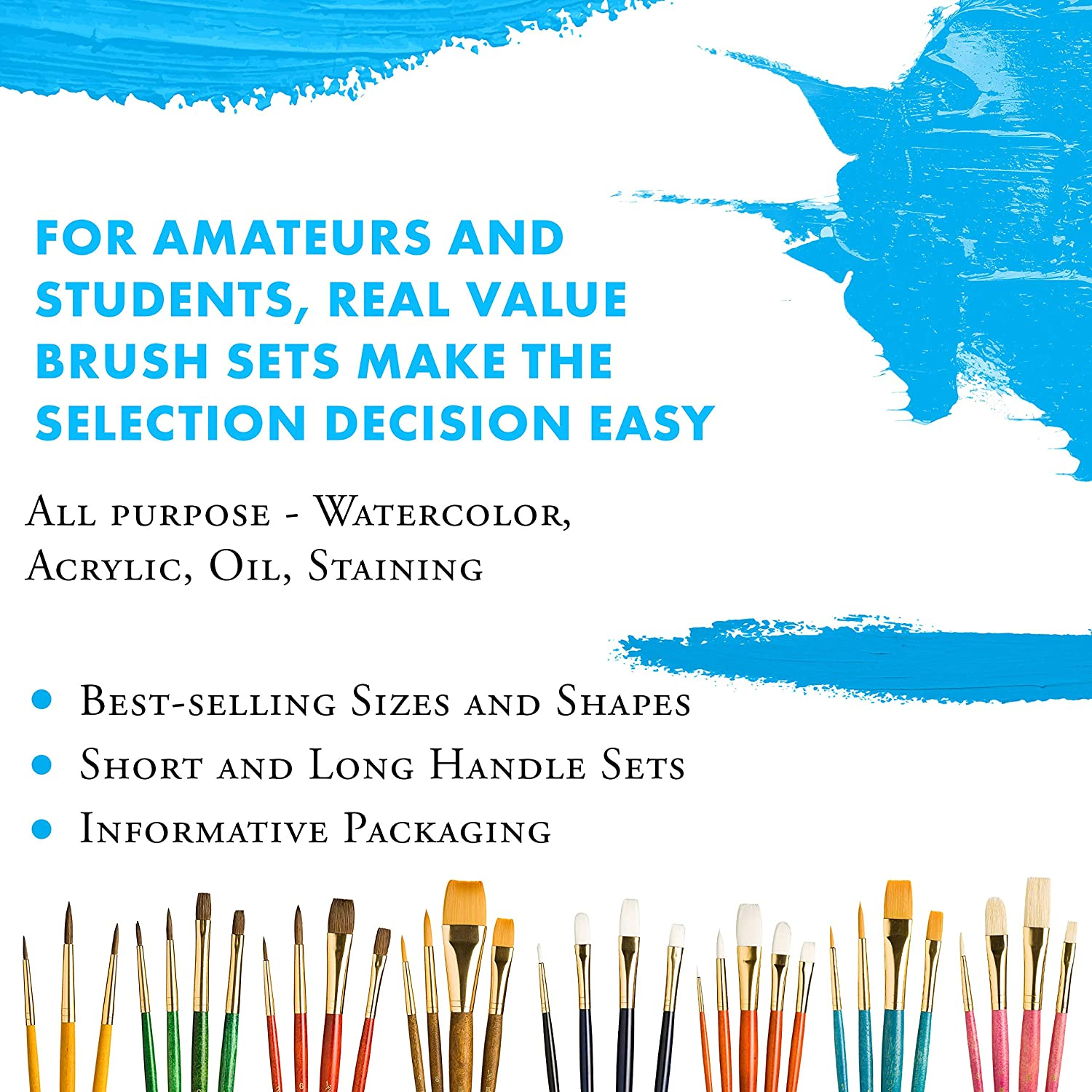 Photo4Less  Princeton Artist Brush Natural Bristle Real Value Brush Set 4  Piece