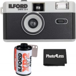 Ilford Sprite 35-II Camera Black & Silver + Ilford XP2 400 35mm B&W Film