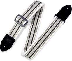 Levy's Leathers 2" Wide Cotton Guitar Straps Grasshopper Design; Green, White, and Black