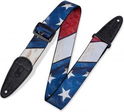 Levy's Leathers 2" Wide Polyester Guitar Strap with Sublimation Printed Distressed Flag Design (MDP-US)