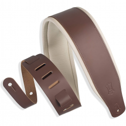 Levy's Leathers 3 inch Wide Top Grain Leather Guitar Straps (M26PDBRN_CRM)