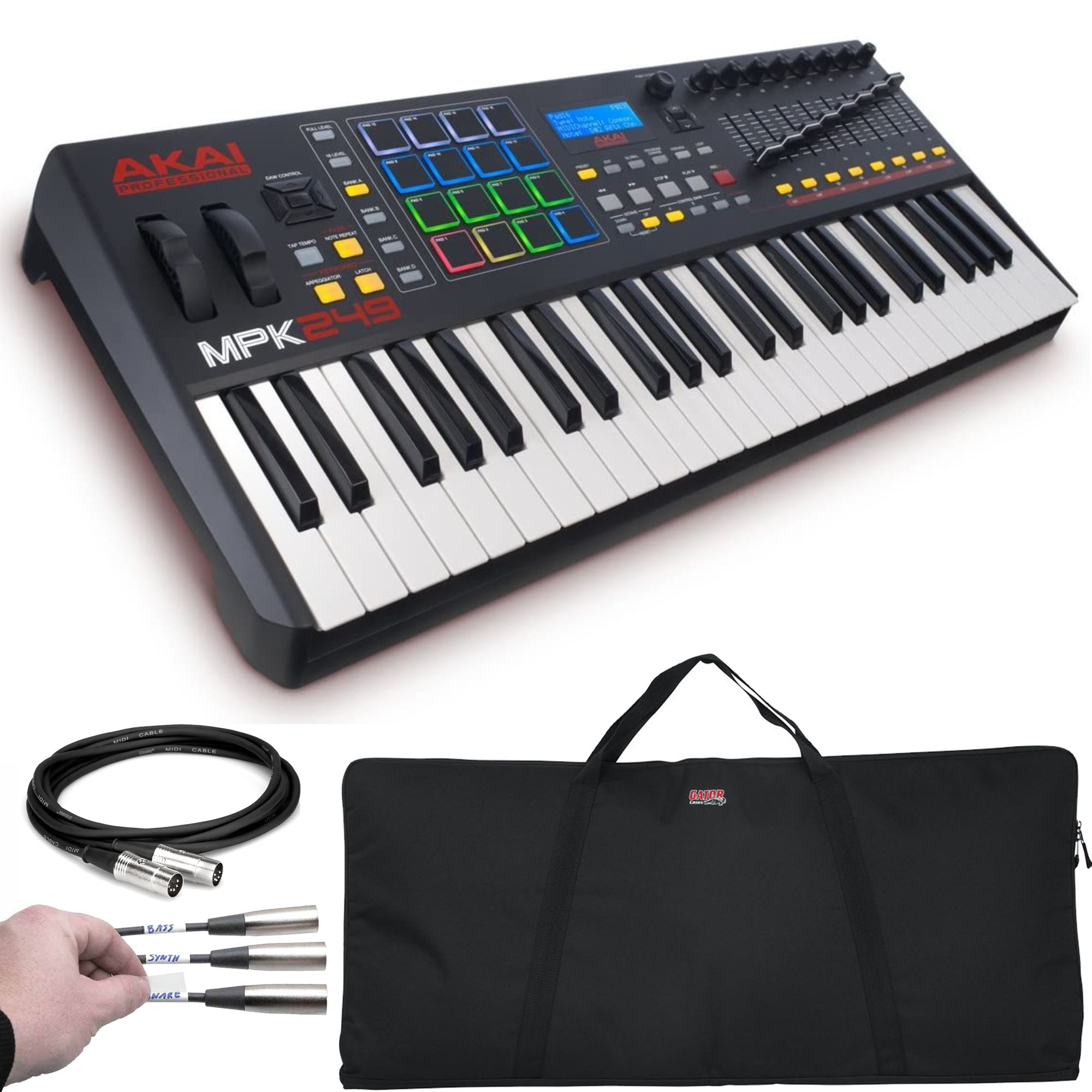 refrigerator Irreplaceable unique Photo4Less | Akai Professional MPK249 | 49-Key USB MIDI Keyboard & Drum Pad  Controller with LCD Screen (16 Pads / 8 Knobs / 8 Faders), VIP Software  Download Included